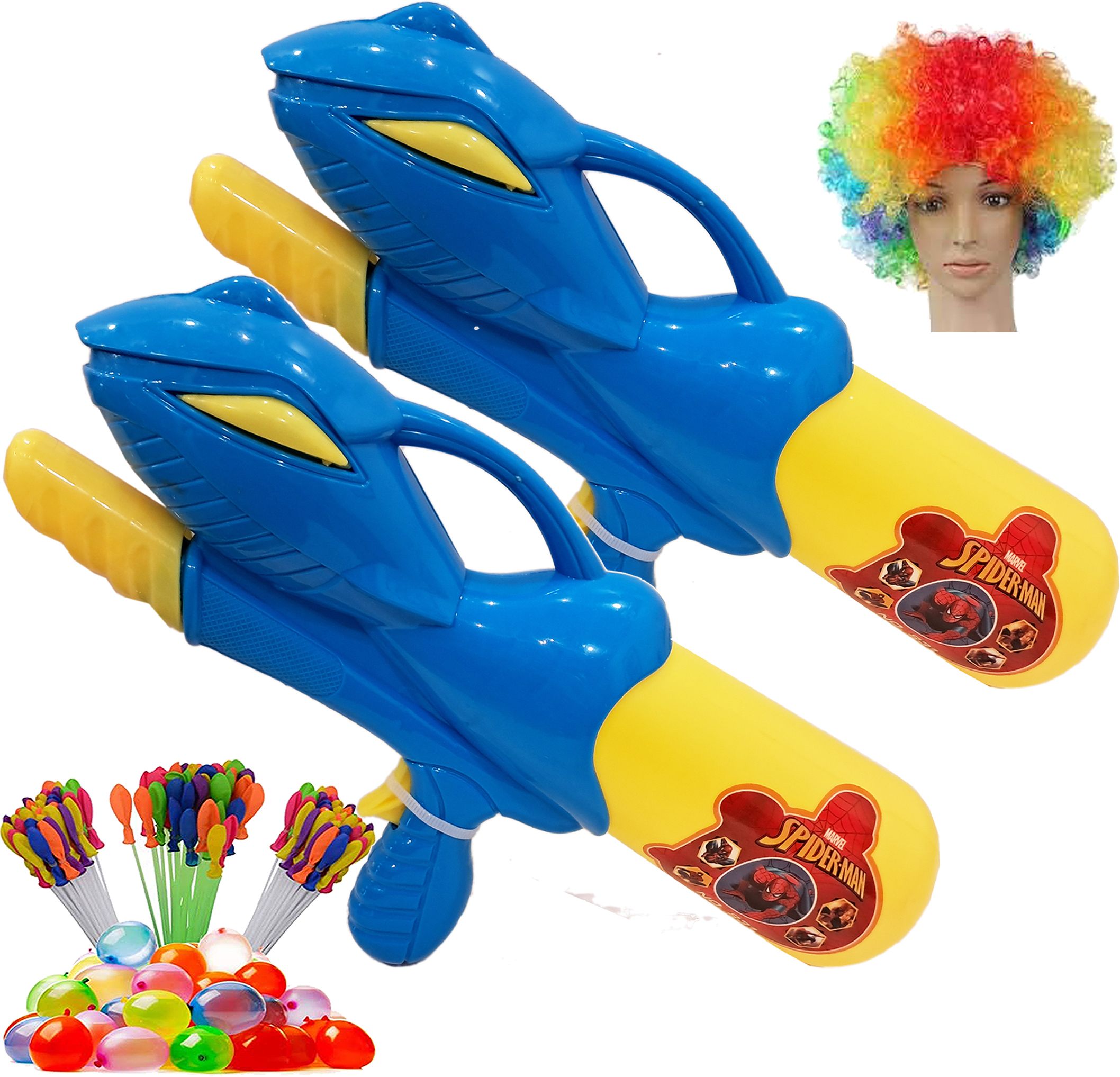 (2 Pichkari+3 Magic Balloon+1 Malinga Wig)For Kids Holi & Summer Pool Party Fun Water Gun-image-42