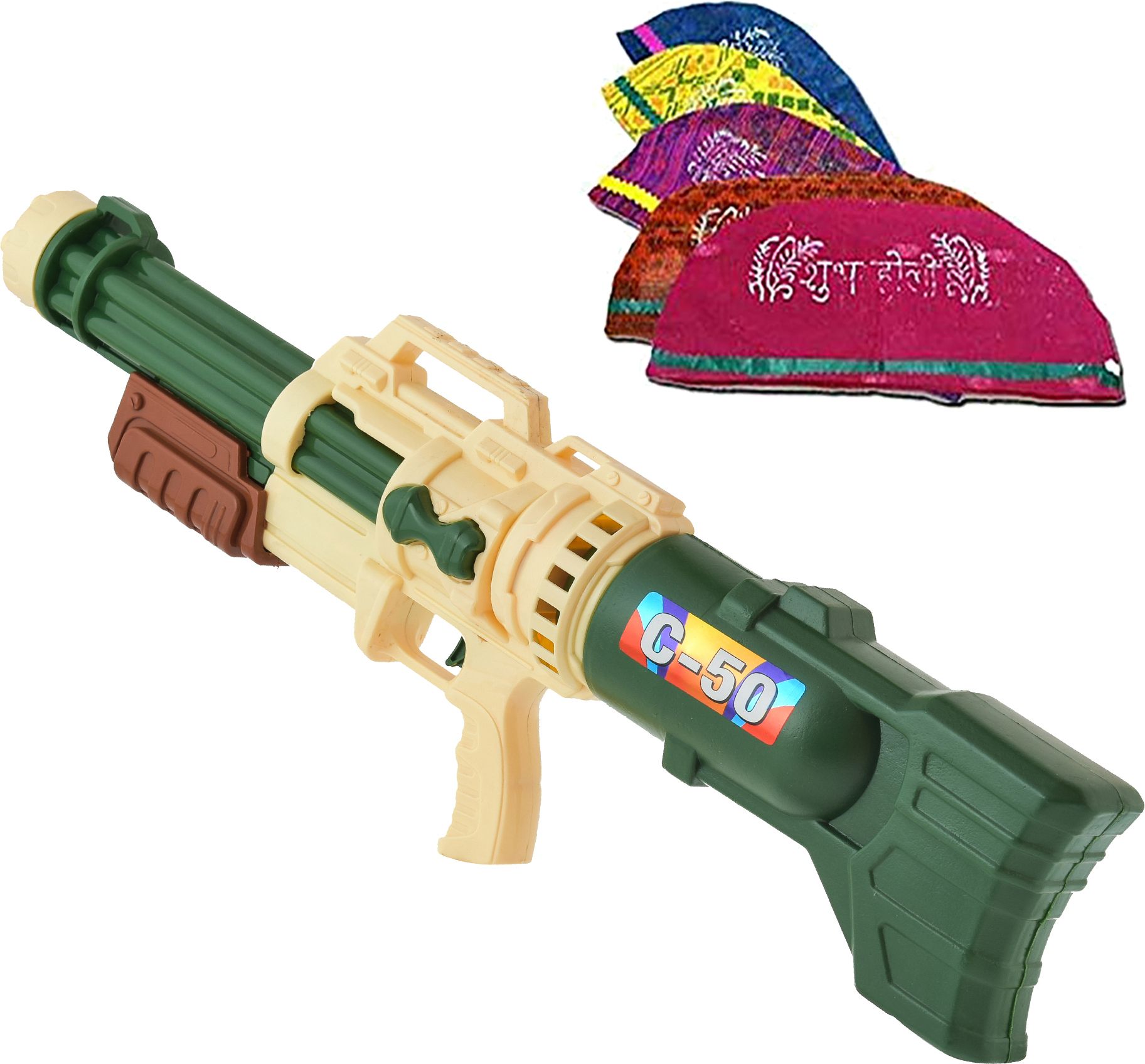 (1 Pichkari + 10 Holi Cap)for Children Holi Festival & Summer Pool Party Fun Water Gun-image-20
