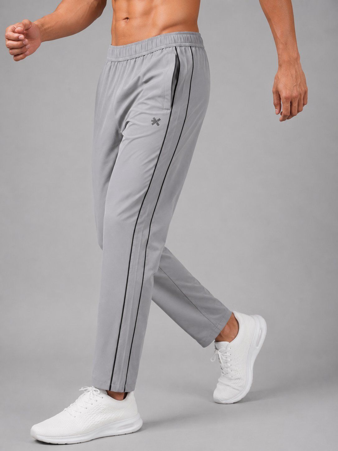 Men Striped Grey Track Pants-image-29