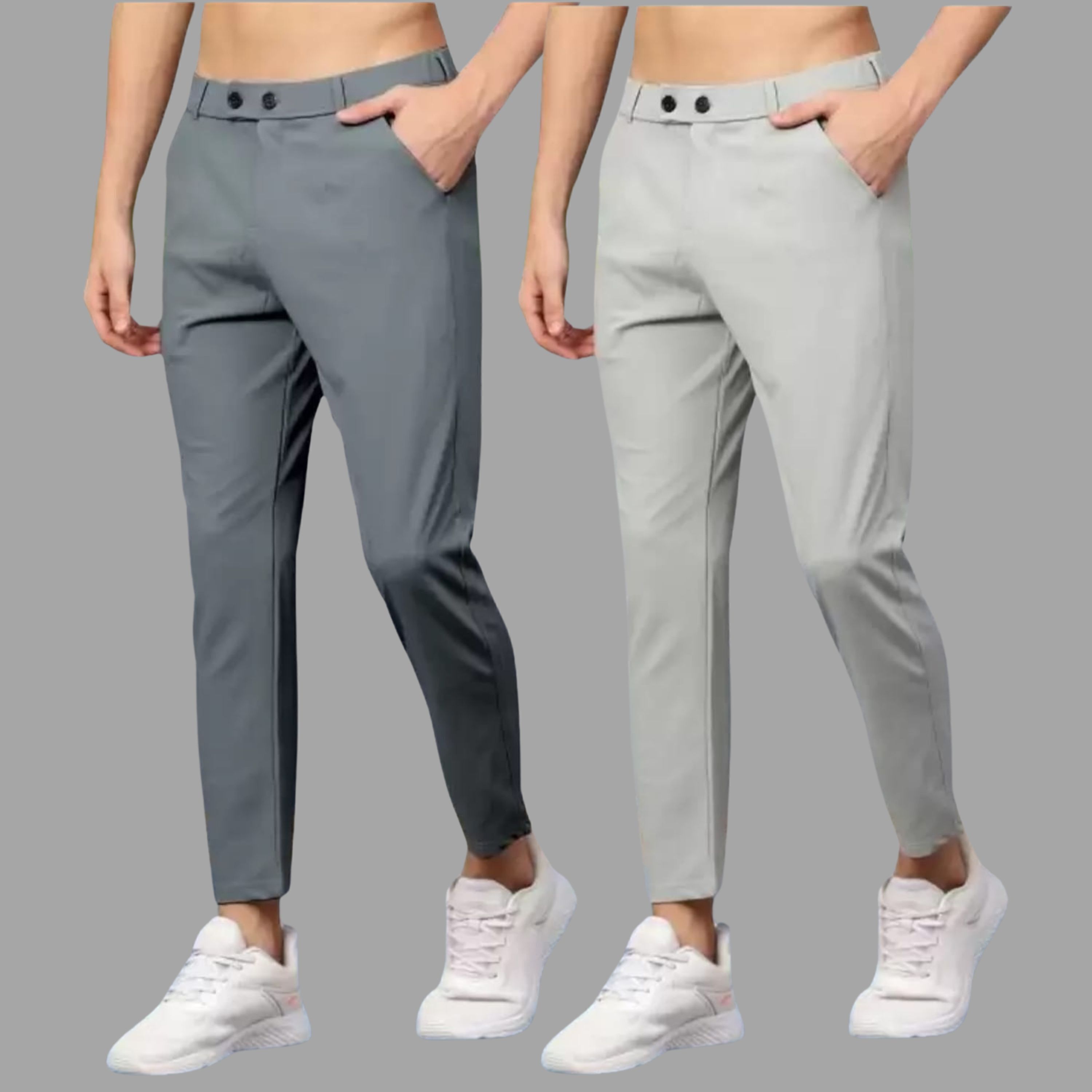 sumitgarment Pack of 2 Men Solid Grey, Grey Track Pants-picture-16