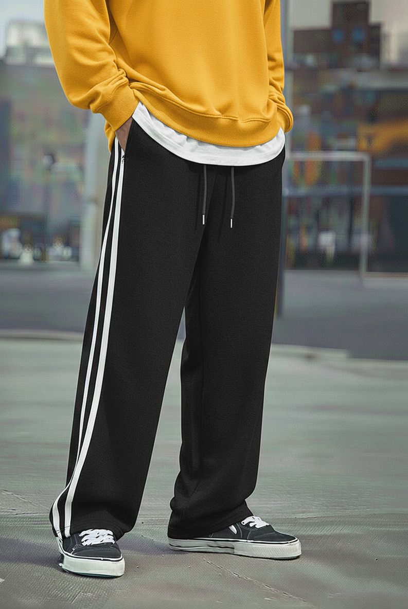 Men Loose Fit Multicolor Cotton Blend Trousers-image-32
