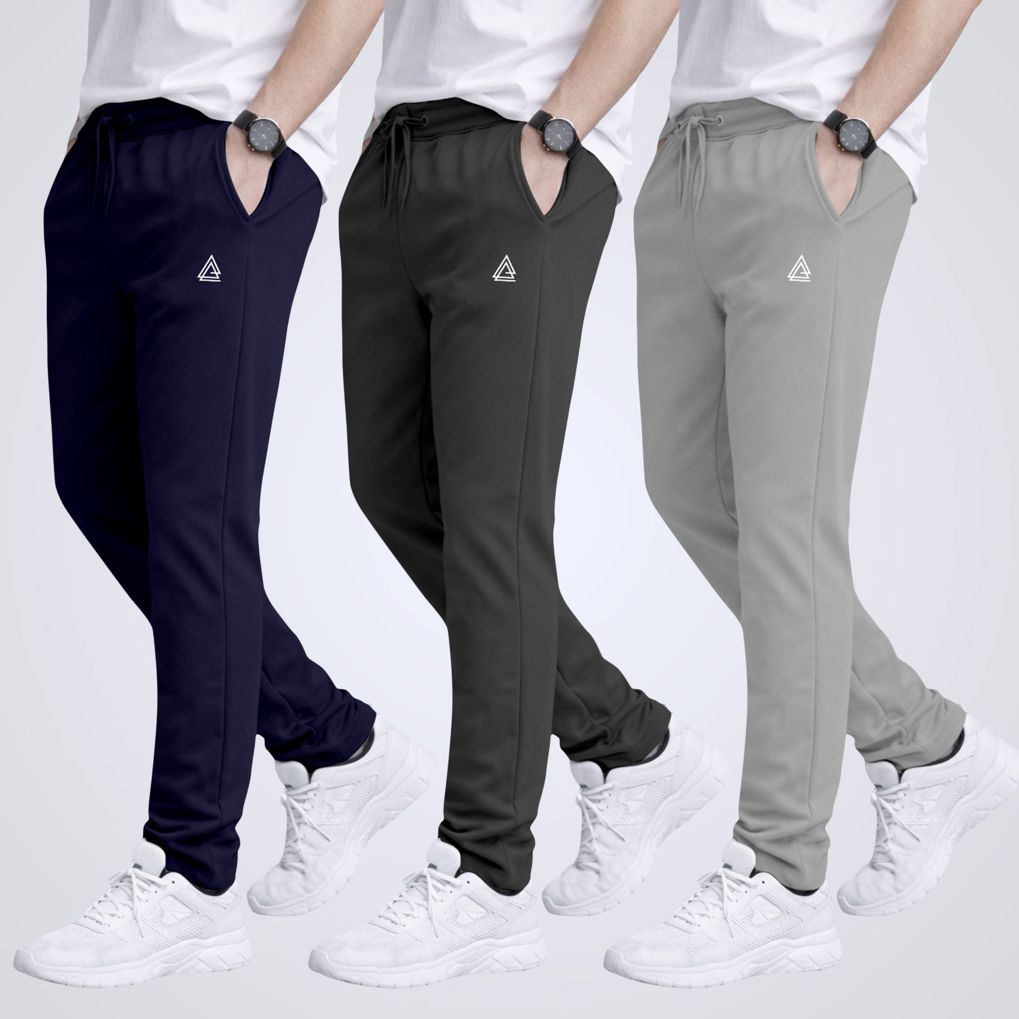 Pack of 3 Men Solid Multicolor Track Pants-image-21