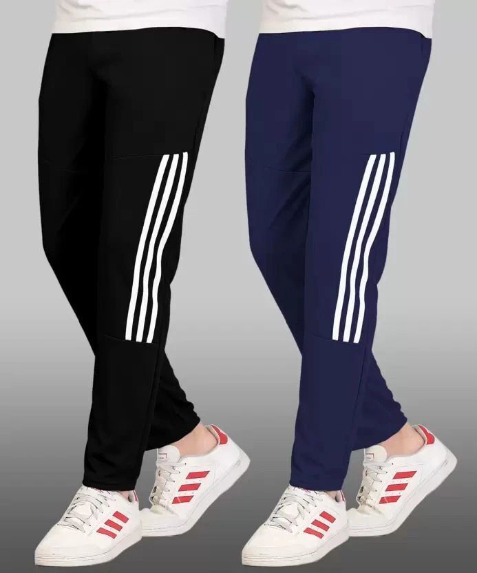 coveatvolo trends Pack of 2 Men Striped Black Track Pants-picture-37