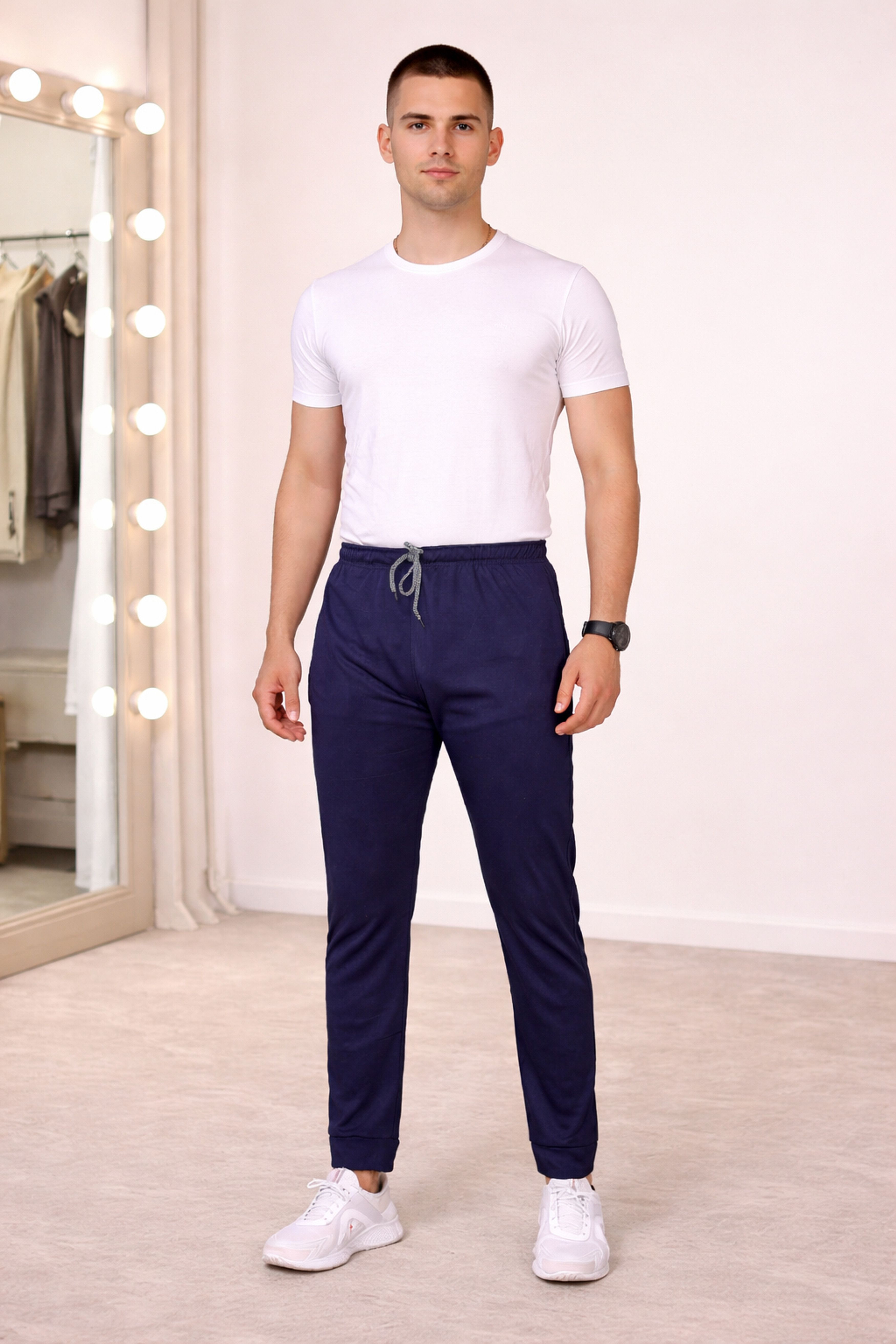anand Men Solid Dark Blue Track Pants-picture-10