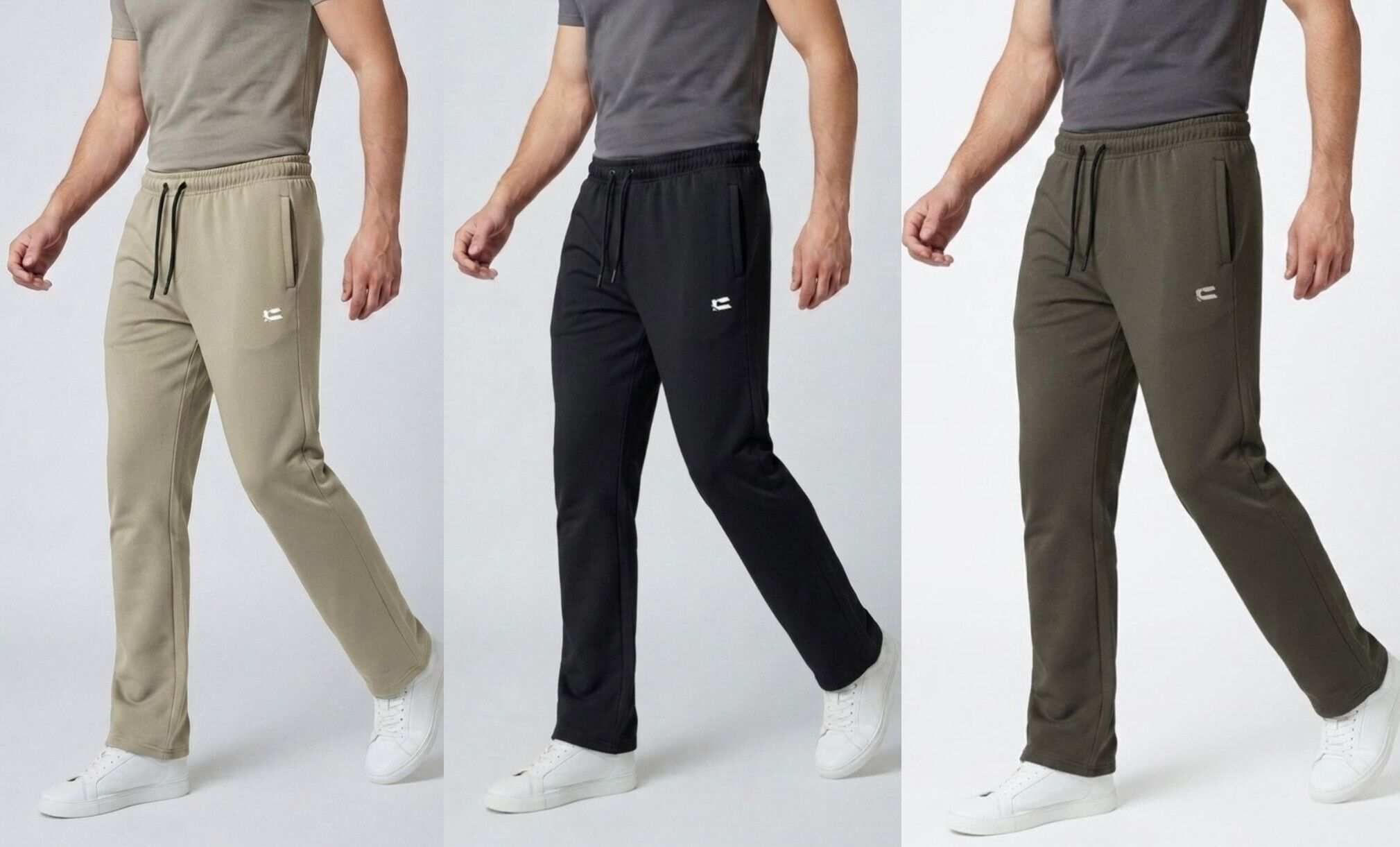 coutrix Pack of 3 Men Solid Black Track Pants-picture-36