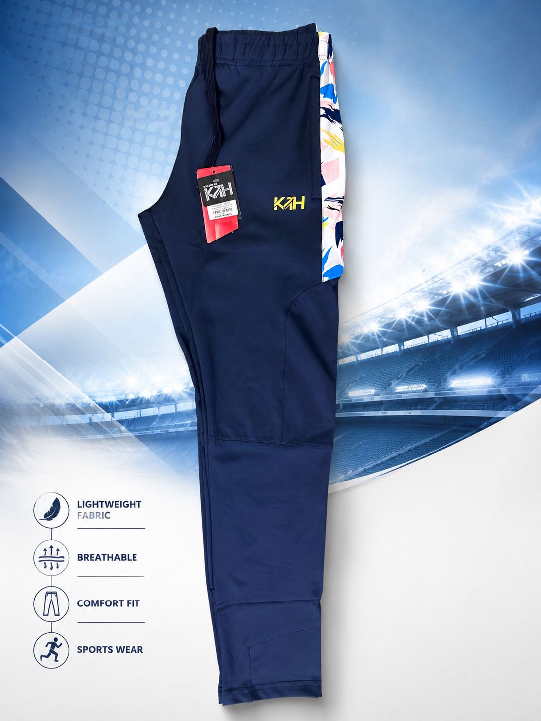 kth Women Solid, Printed, Striped Dark Blue Track Pants-picture-28