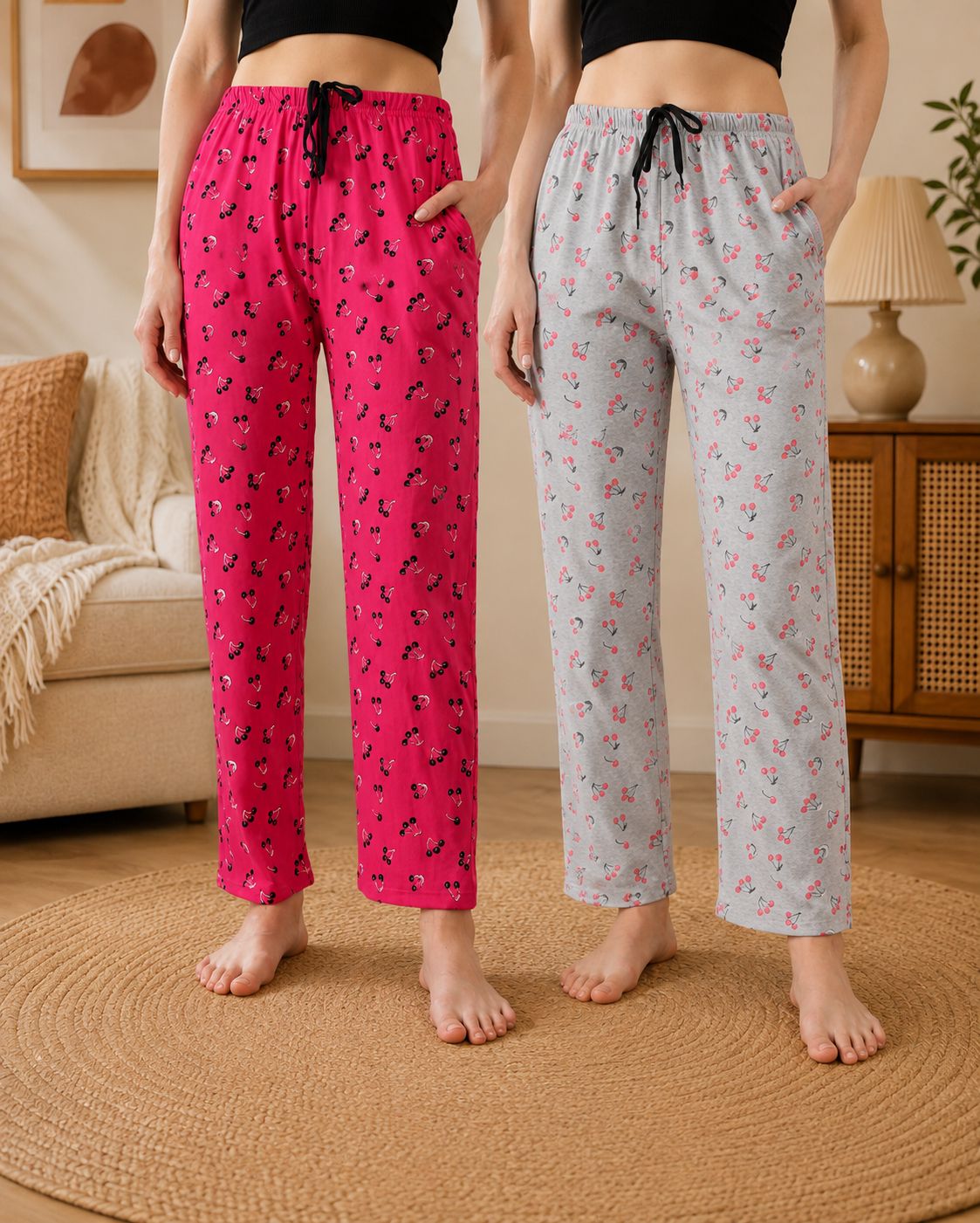 dreambe Pack of 2 Women Printed Multicolor Track Pants-picture-12