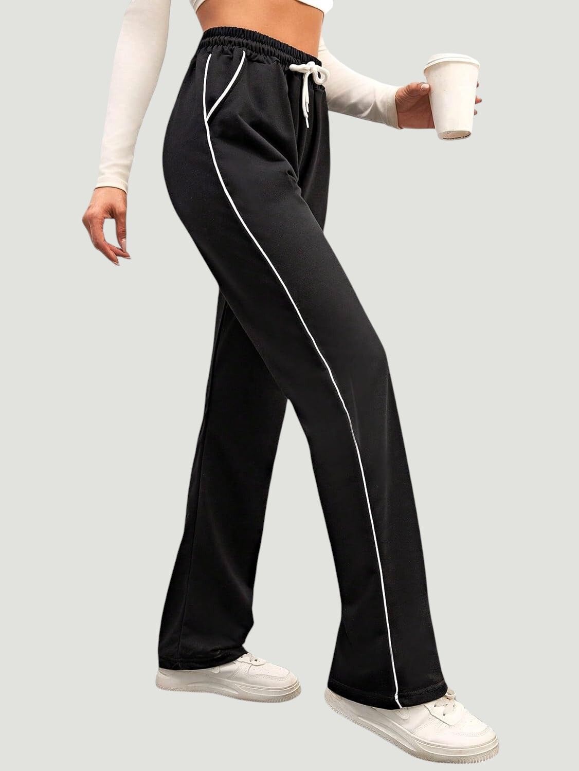 q-rious Women Solid Black Track Pants-picture-13