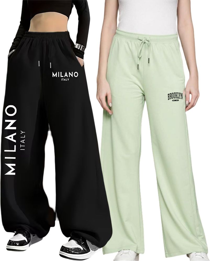 Pack of 2 Women Solid Multicolor Track Pants-image-20