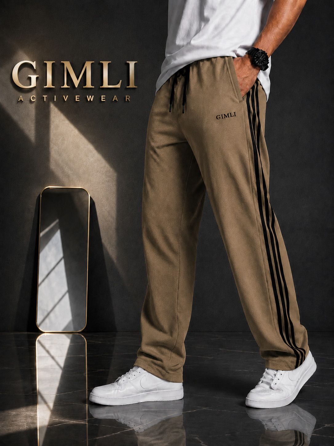 gimli Men Striped Brown Track Pants-picture-16