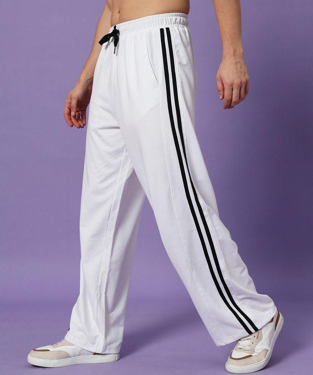 dogman Mens Striped Regular Fit White Casual Pajama. Men Pyjama-picture-49