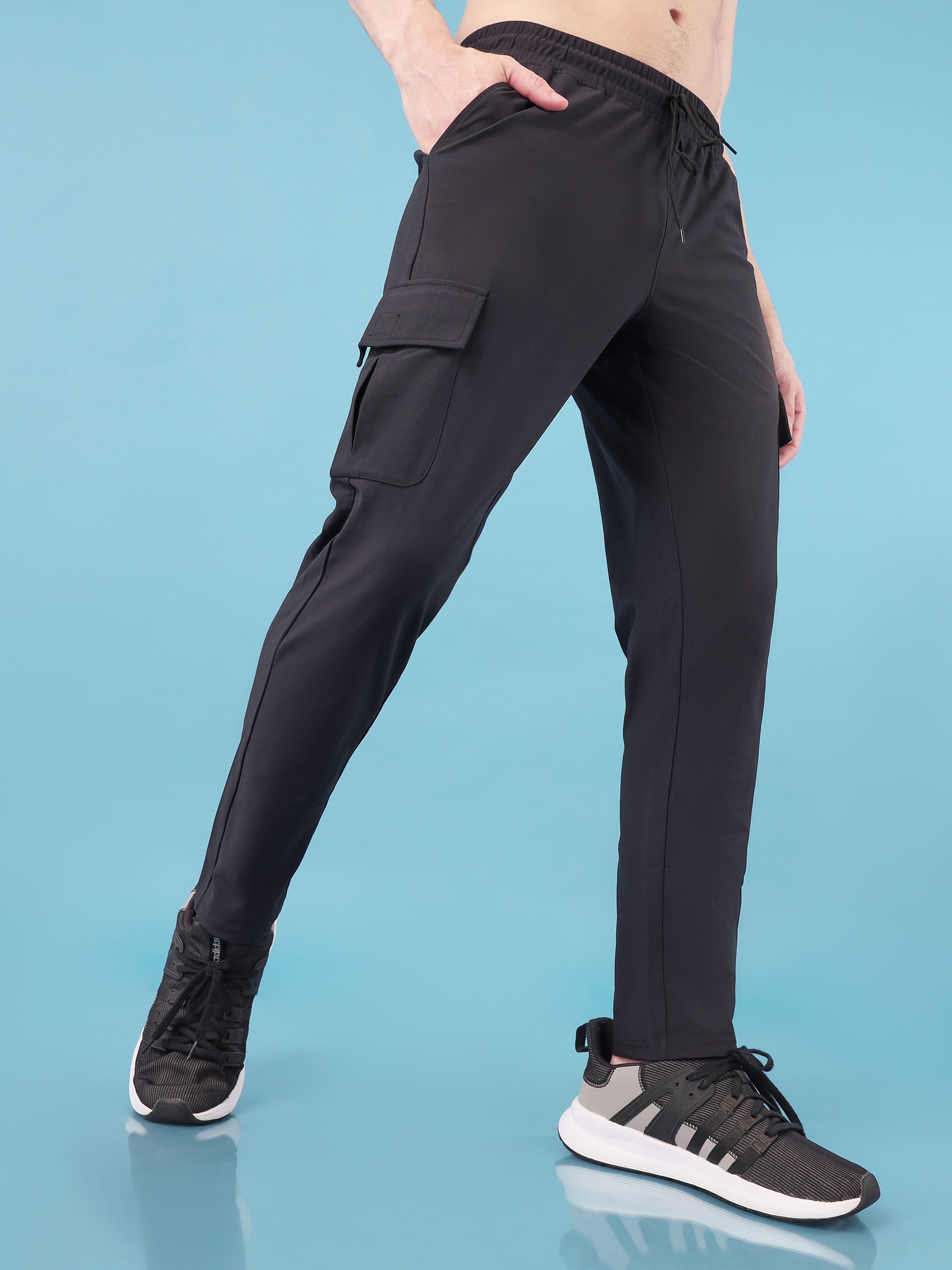 technosport Men Solid Black Track Pants-picture-26