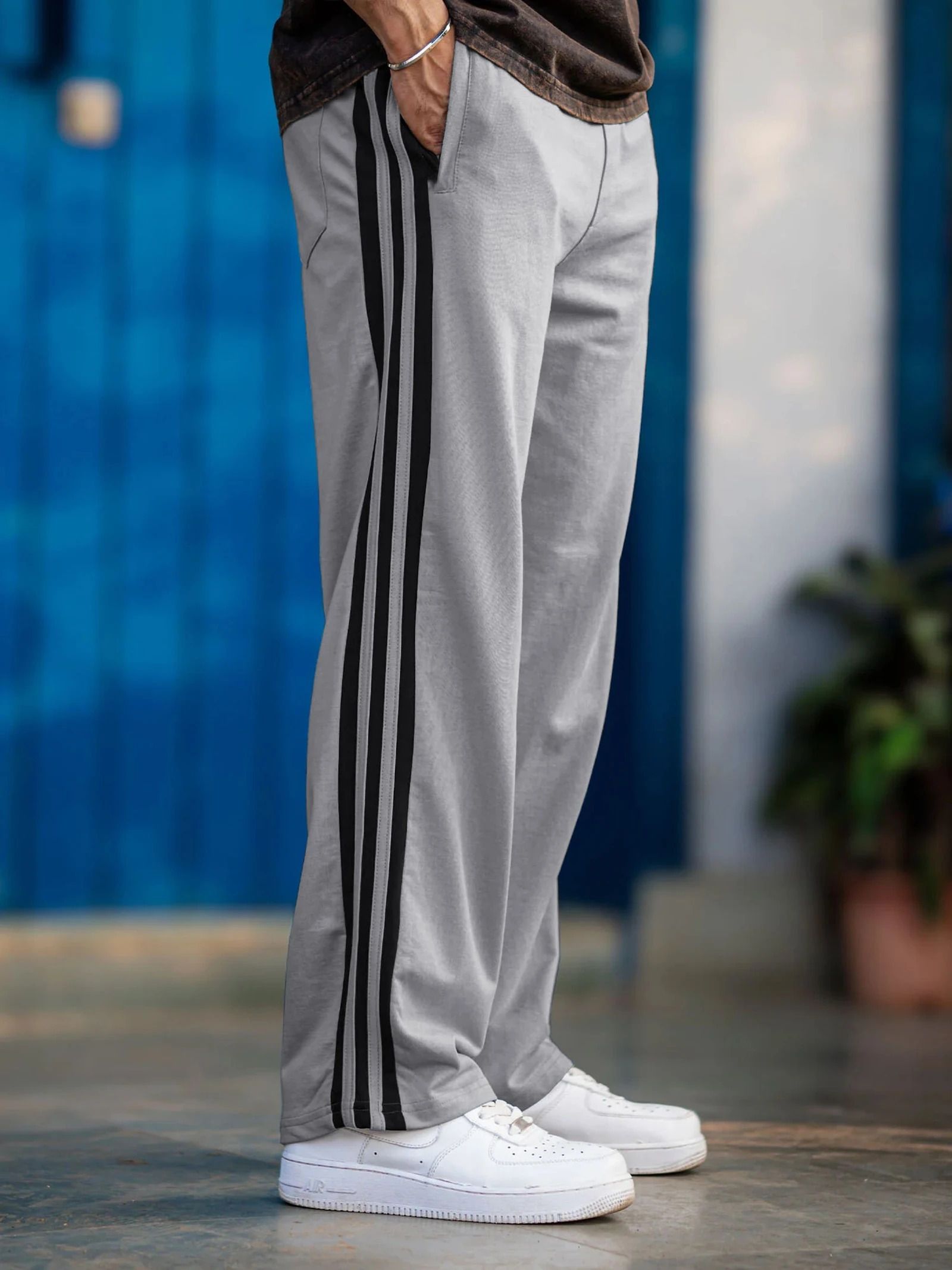 jexputi Men Striped Grey Track Pants-picture-12