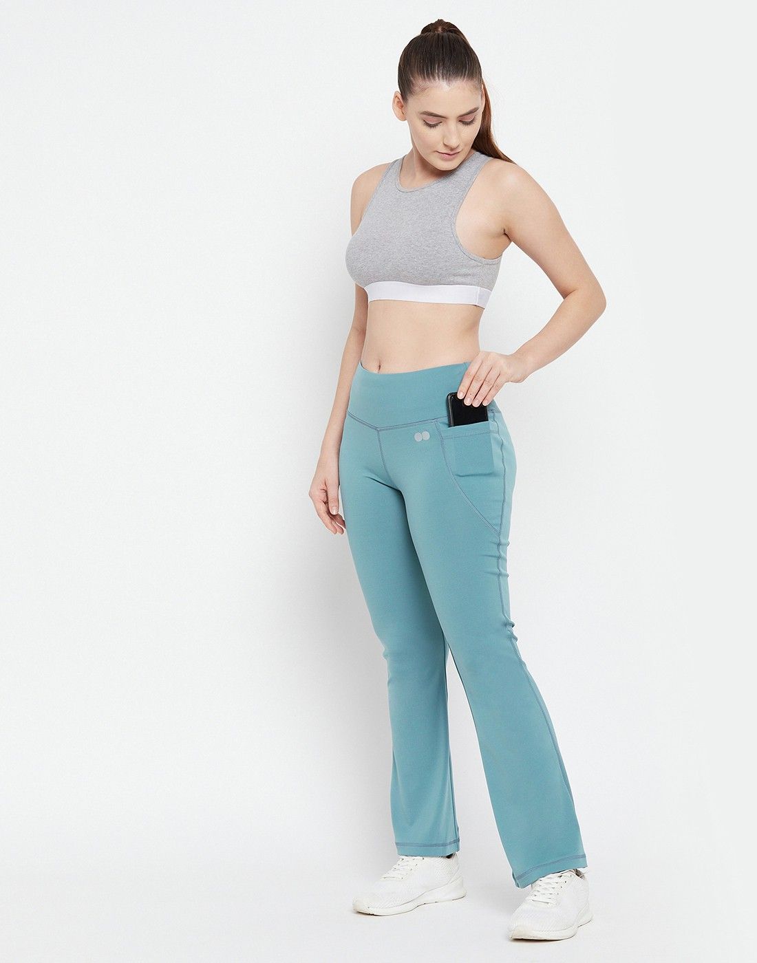clovia Women Solid Blue Track Pants-picture-10