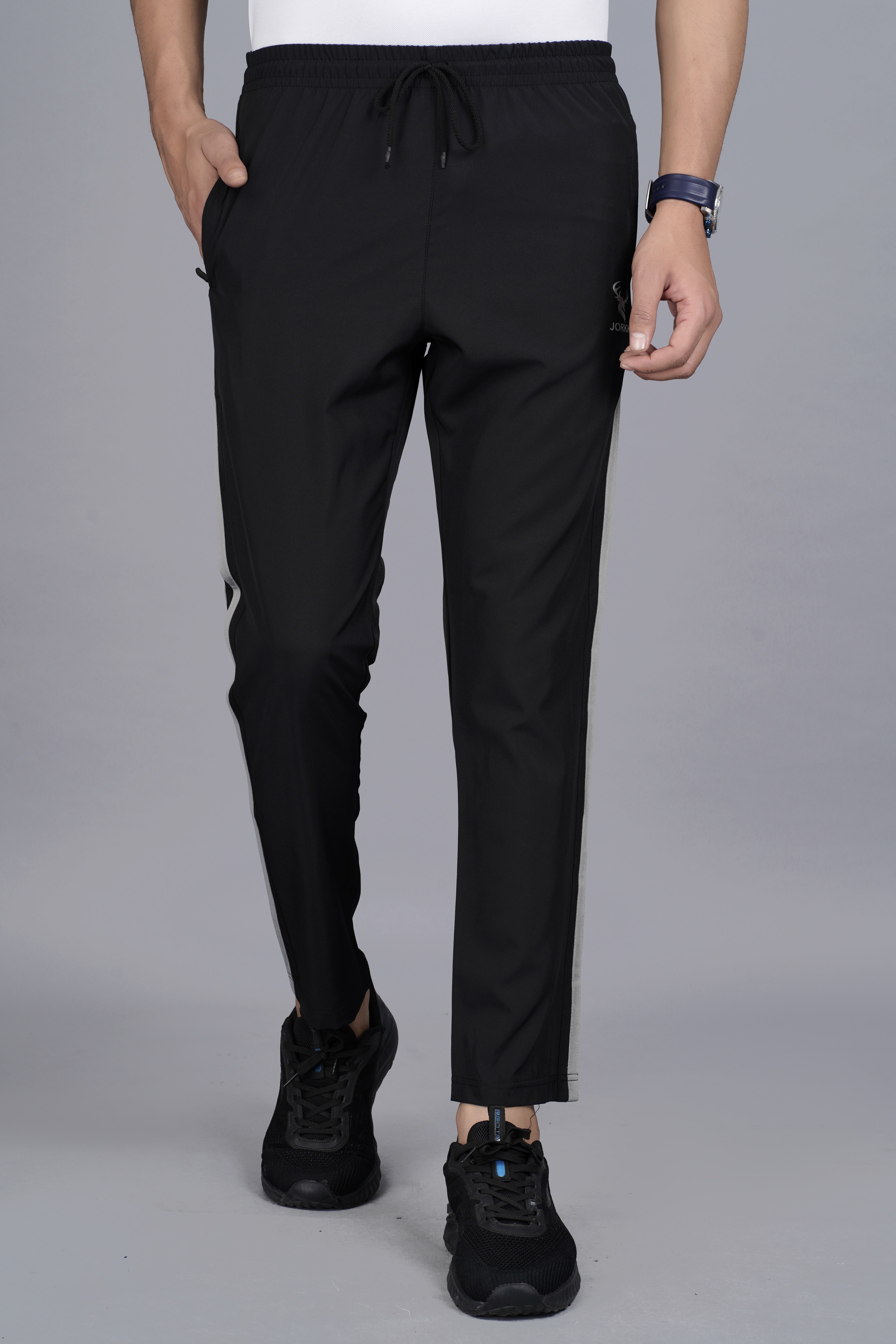 jorkk Women Striped Black Track Pants-picture-11