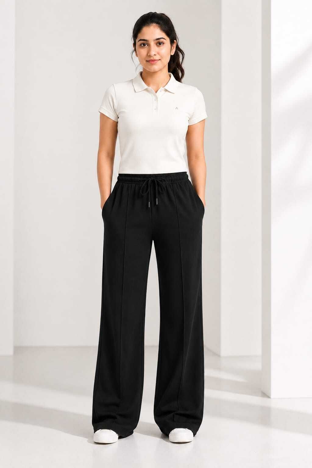 mccarthy Women Solid Black Track Pants-picture-17