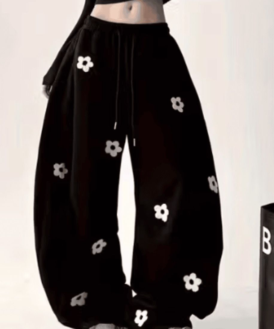 blueflute Women Printed, Graphic Print Black Track Pants-picture-48