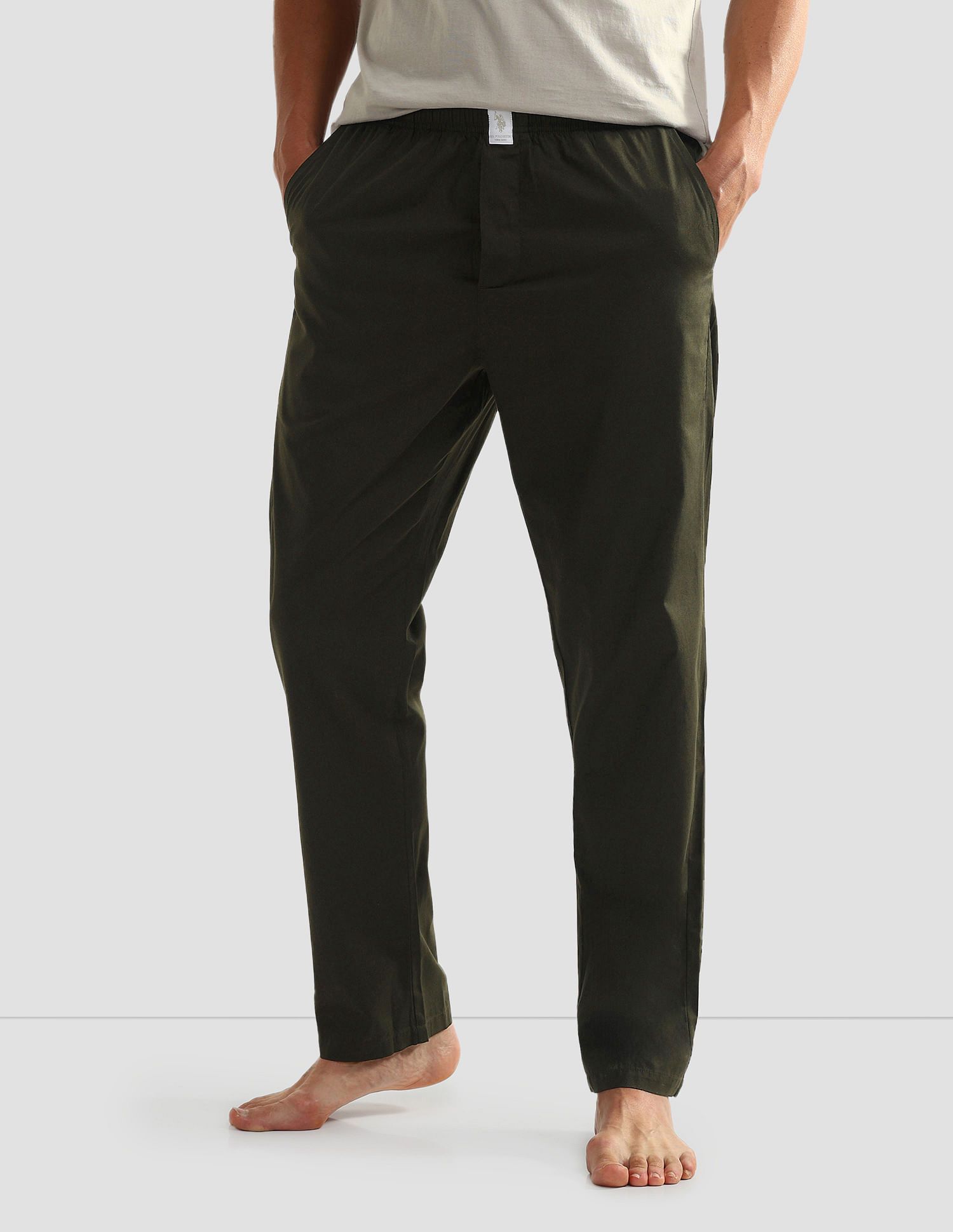 u.s. polo assn. Men Solid Green Track Pants-picture-42