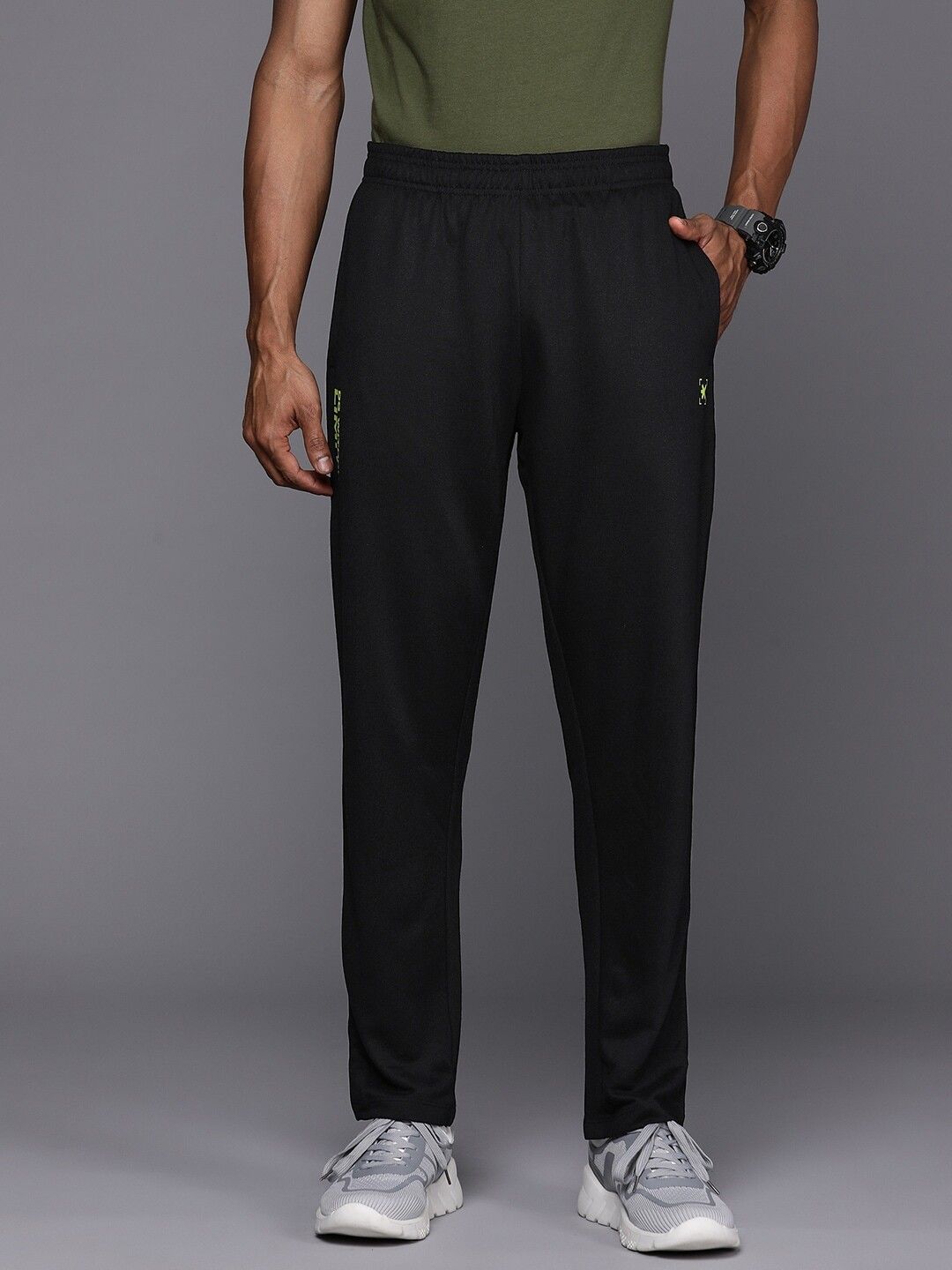 hrx by hrithik roshan Men Solid Black Track Pants-picture-11