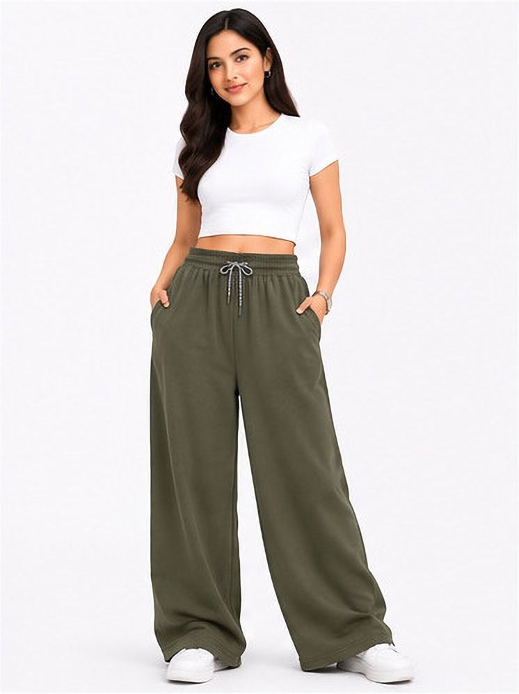toxic addiction Women Solid Olive Track Pants-picture-16