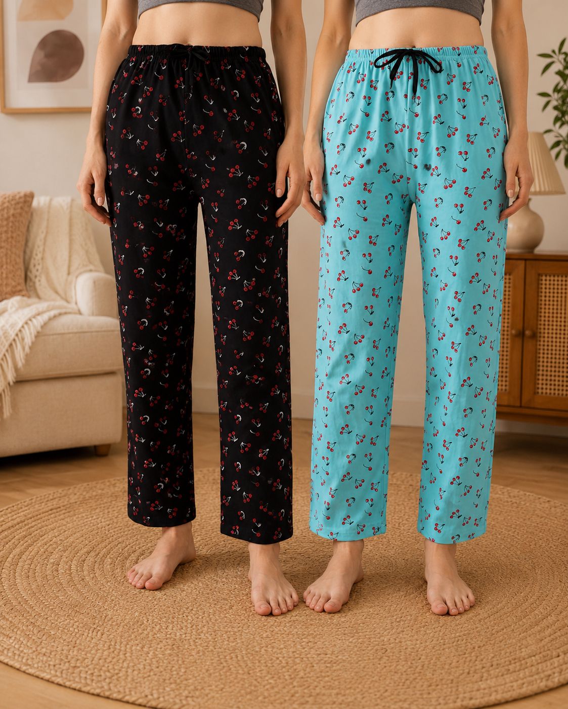 dreambe Pack of 2 Women Printed Multicolor Track Pants-picture-38