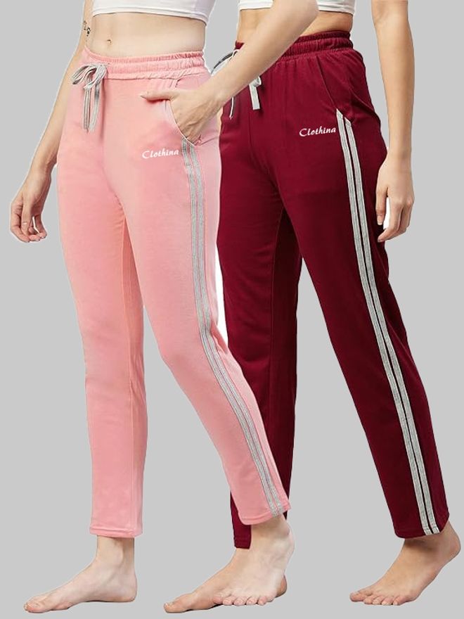 clothina Pack of 2 Women Solid Multicolor Track Pants-picture-28