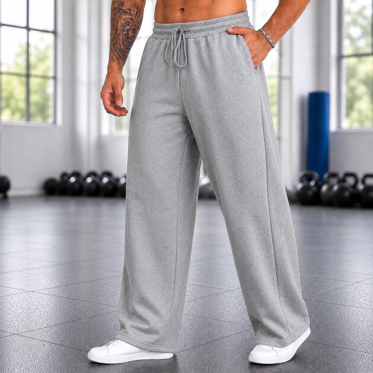 yobdel Pack of 2 Men Solid Grey Track Pants-picture-15