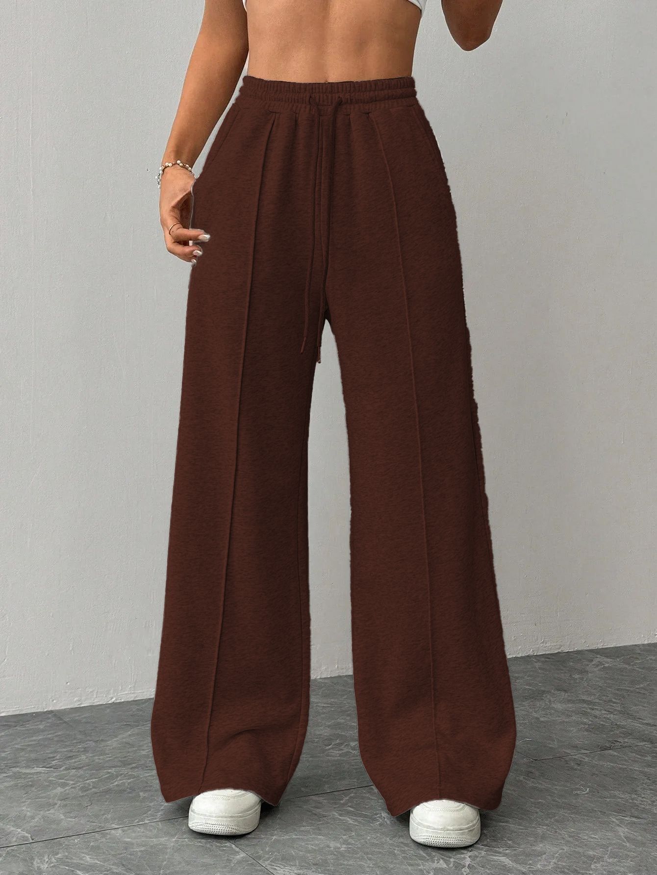 clothink india Women Solid Brown Track Pants-picture-36