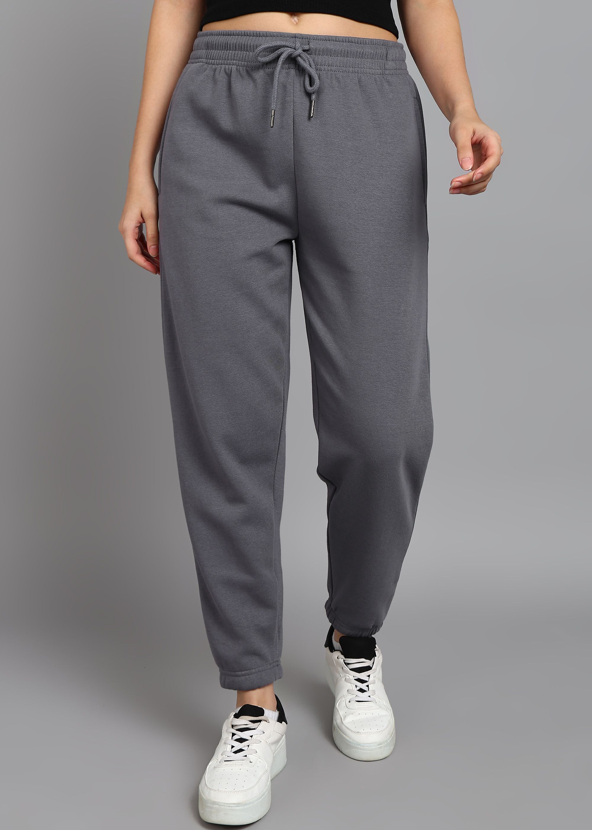 alan jones Women Solid Grey Track Pants-picture-23