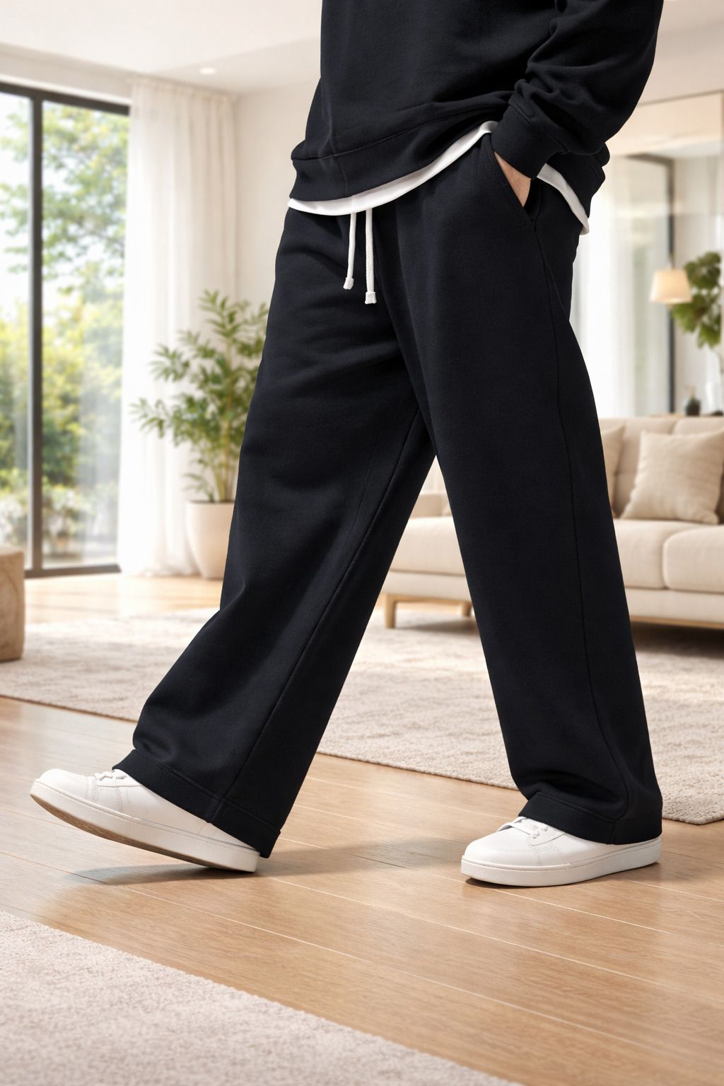Men Solid Black Track Pants-image-19