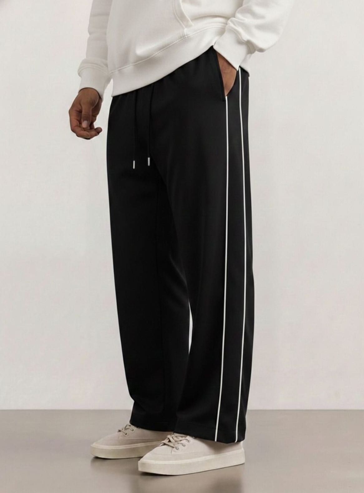 divkush Men Striped Black Track Pants-picture-17