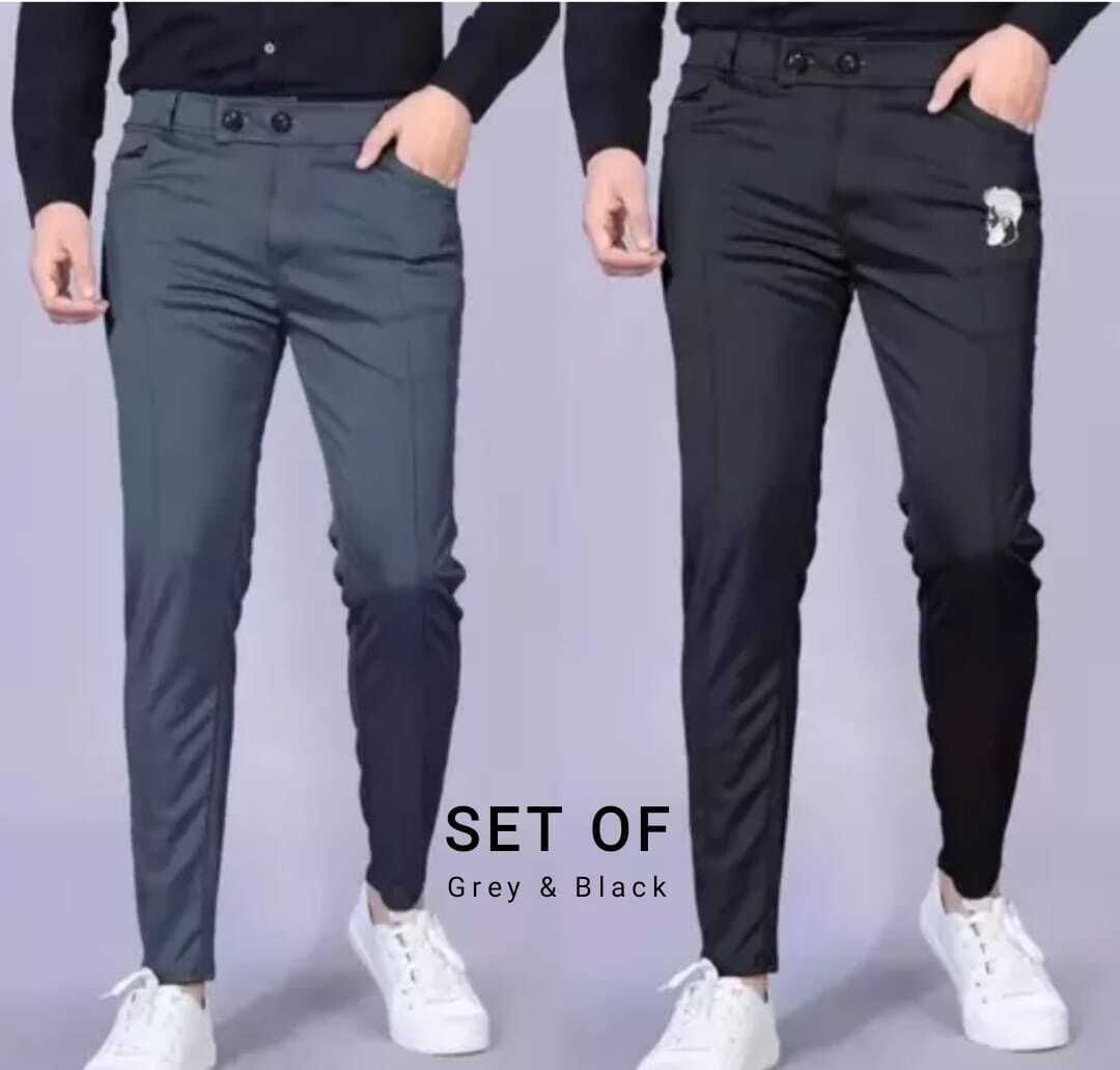 navaso Pack of 2 Men Solid Multicolor Track Pants-picture-16