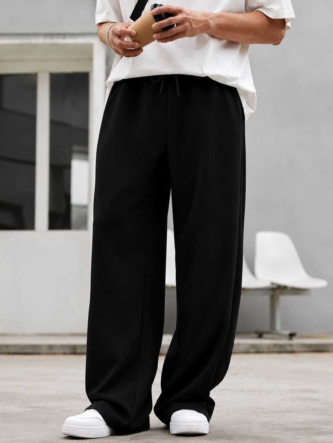 pezoz Men Solid Black Track Pants-picture-29