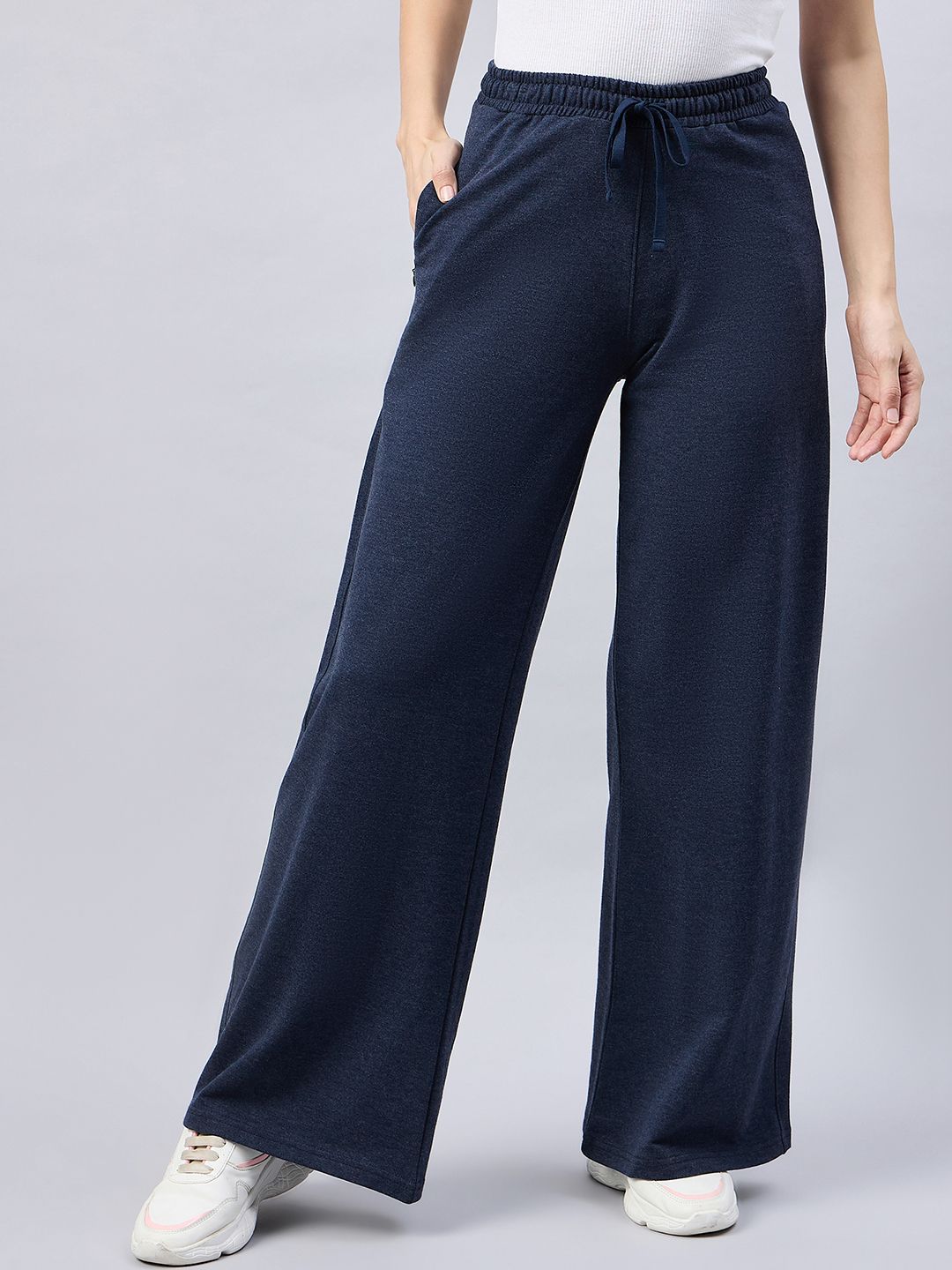 femea Women Solid Blue Track Pants-picture-5