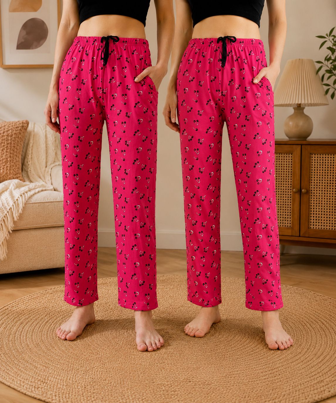 dreambe Pack of 2 Women Printed Multicolor Track Pants-picture-24