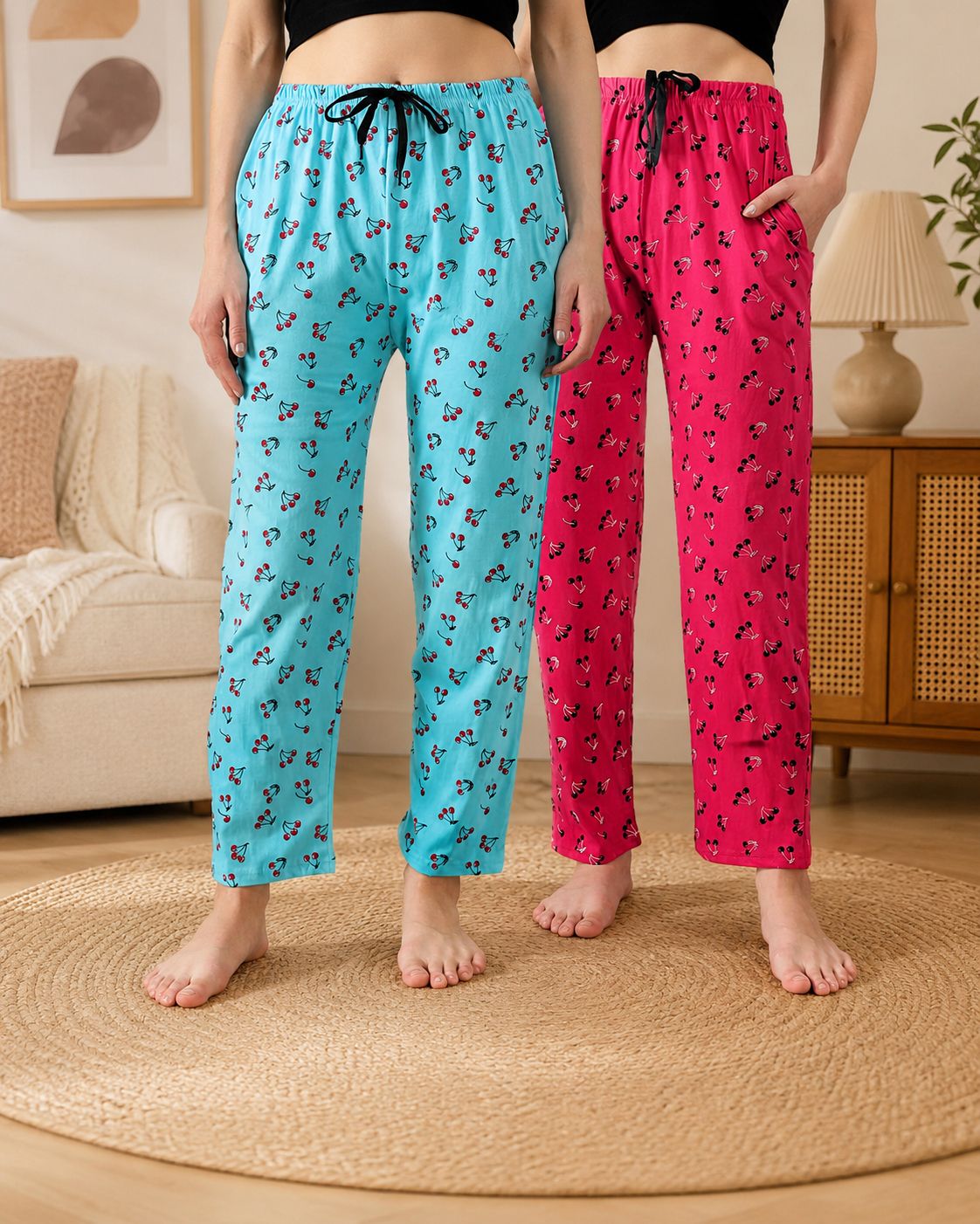 dreambe Pack of 2 Women Printed Multicolor Track Pants-picture-15