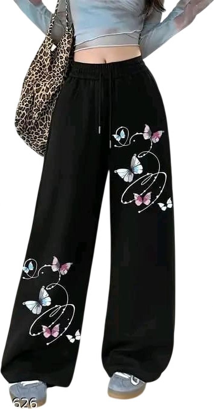 suun fllower Women Printed Black Track Pants-picture-16