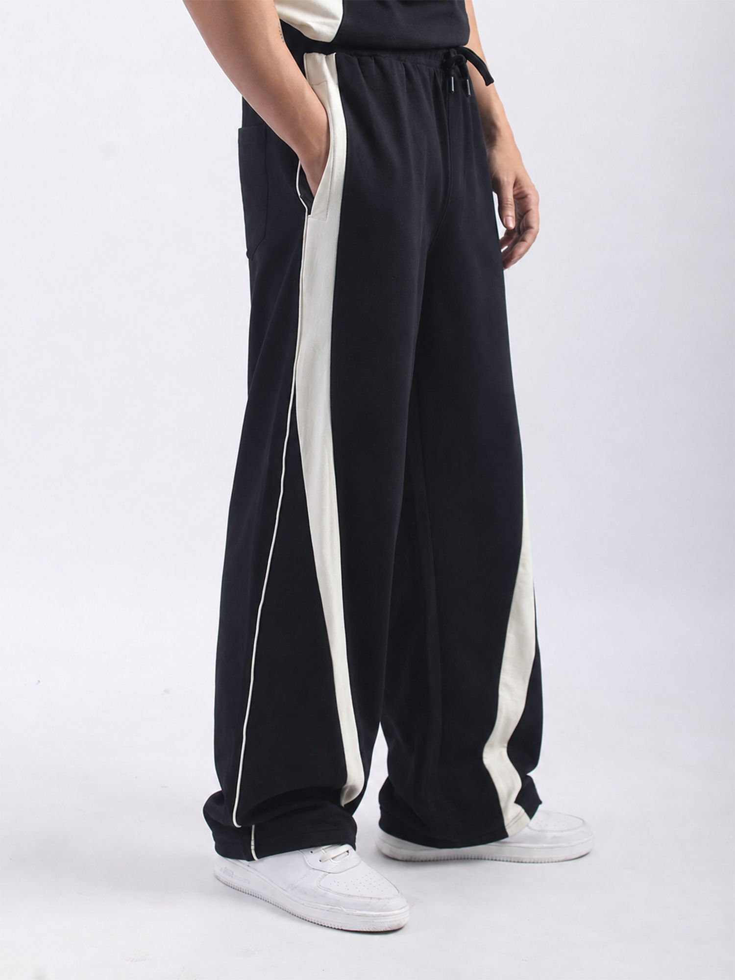 maniac Men Colorblock Black Track Pants-picture-19