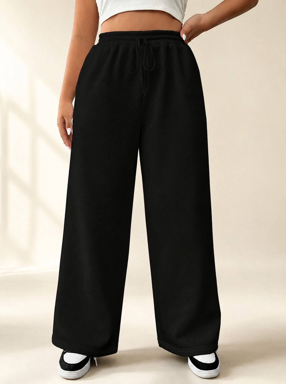 athflex Women Solid Black Track Pants-picture-38
