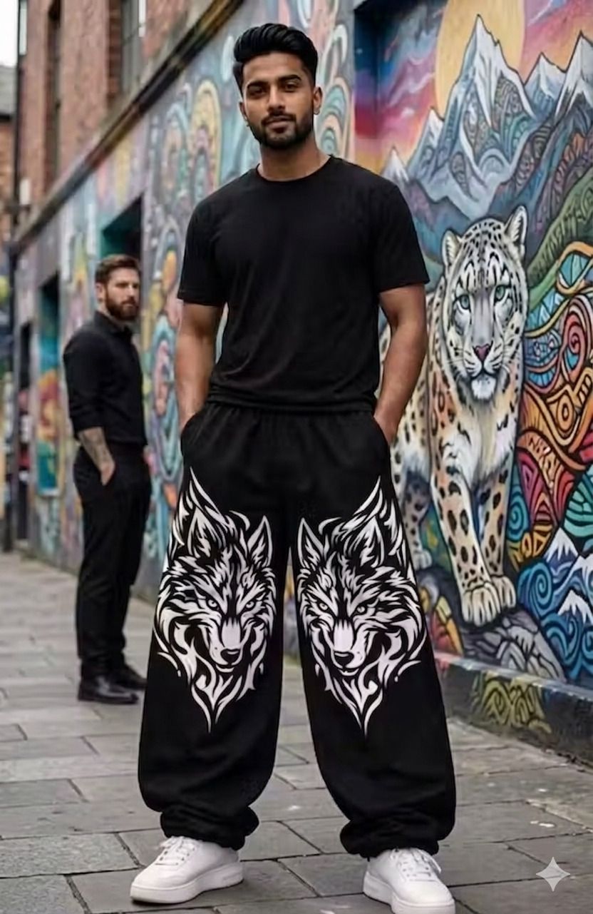 ila enterprises Men Printed Black Track Pants-picture-9