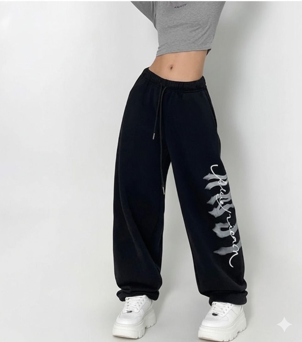 lugrantha Women Graphic Print Black Track Pants-picture-28