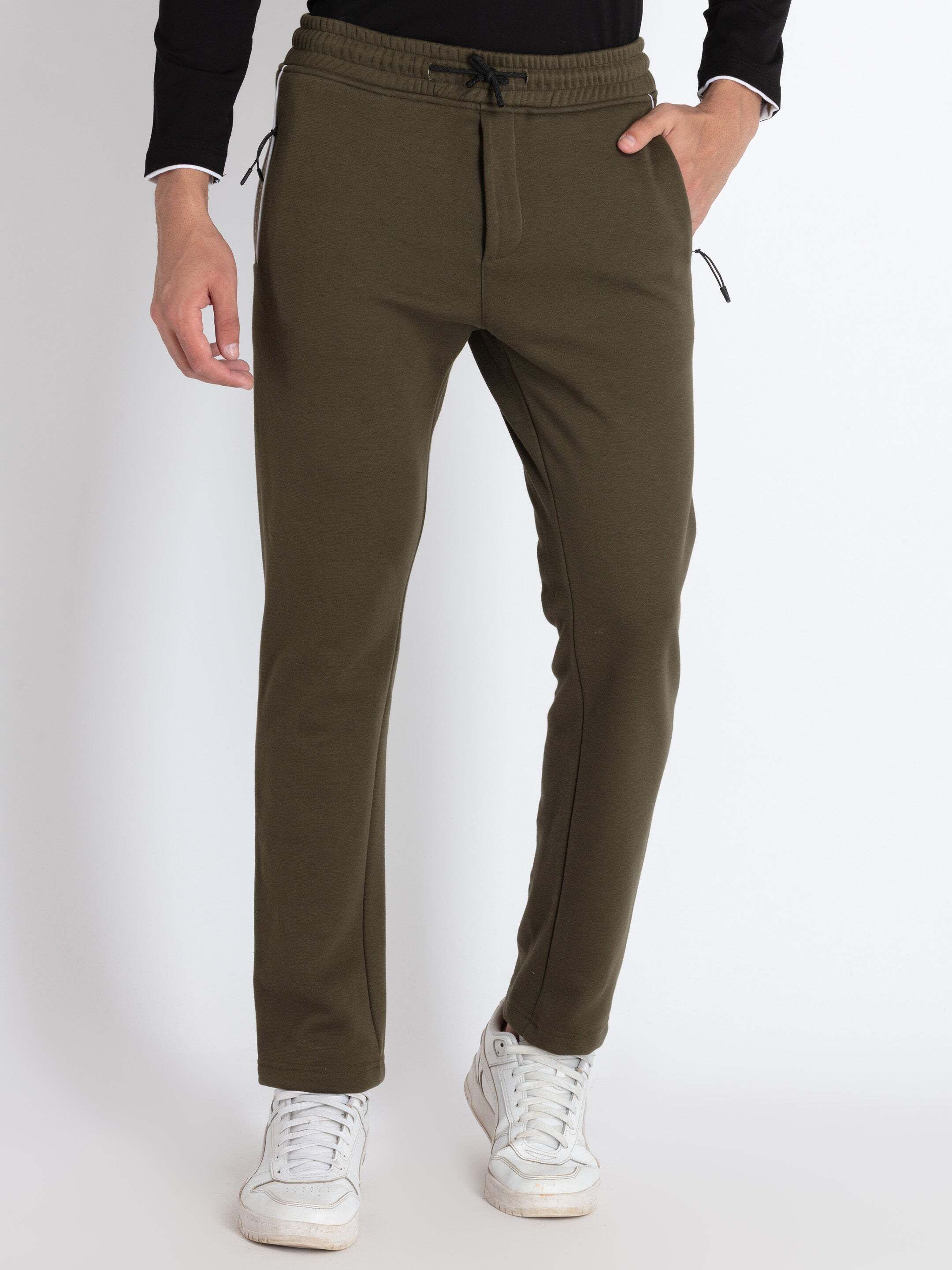 status quo Men Solid Olive Track Pants-picture-21