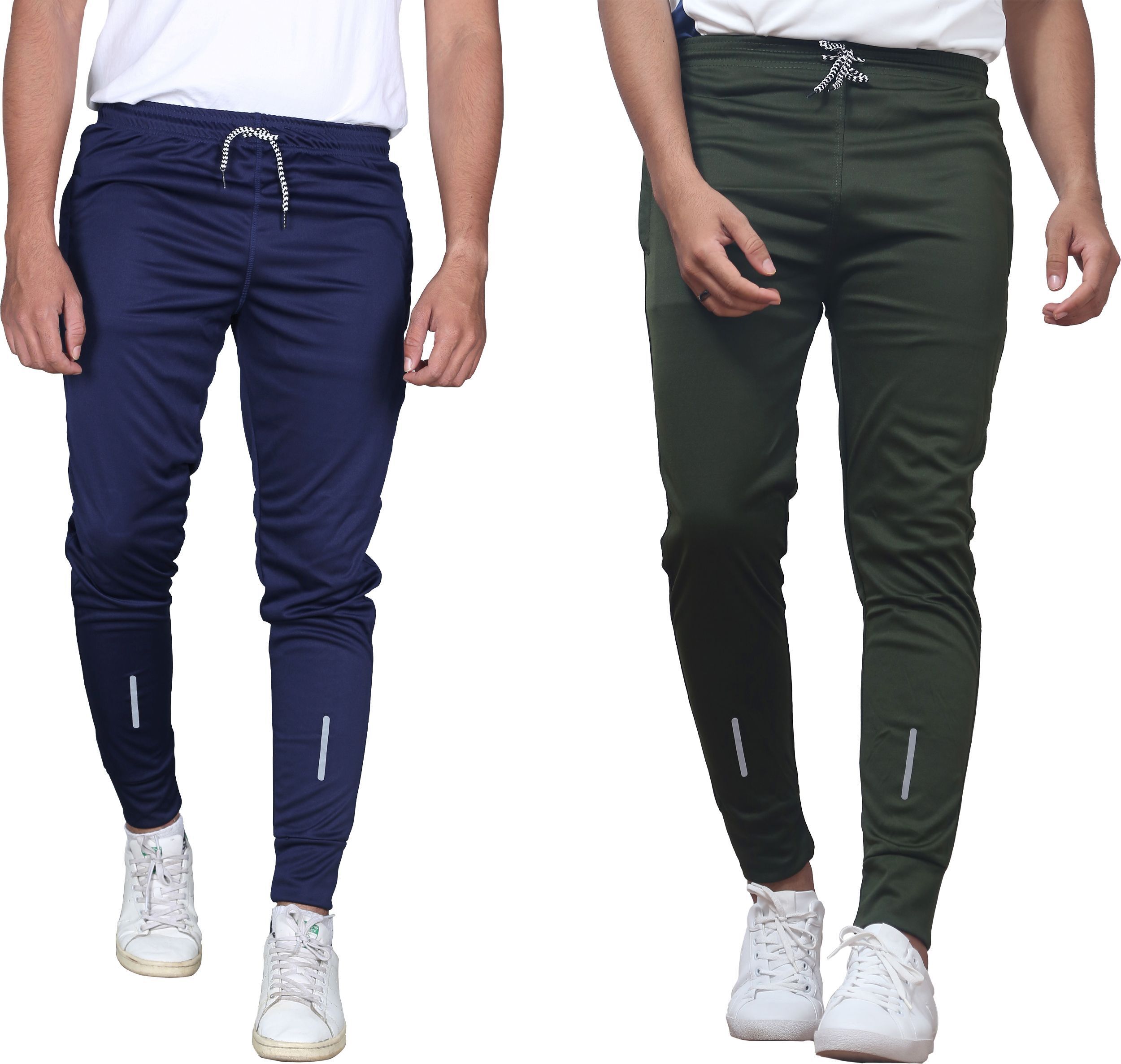 covetvolo trends Men Striped Blue, Green Track Pants-picture-8