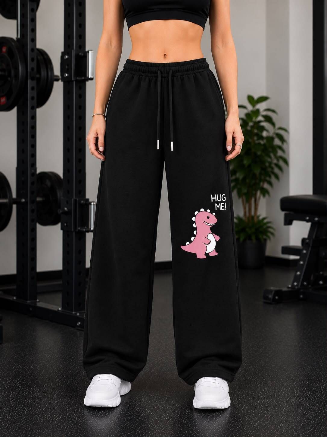 lugrantha Women Solid, Animal Print Black Track Pants-picture-23