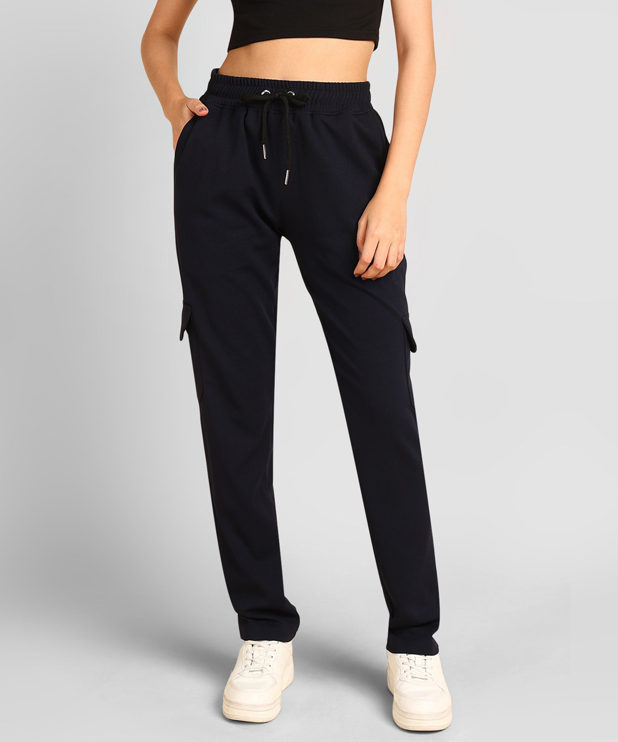 nexstep Women Solid Dark Blue Track Pants-picture-10