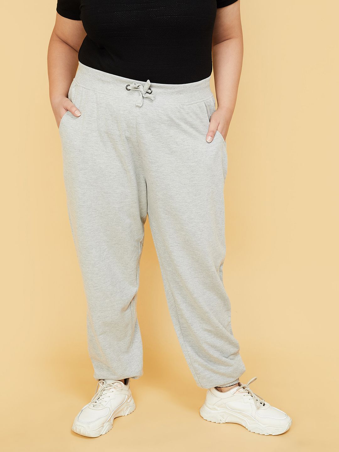 max Plus Size Women Solid Grey Track Pants-picture-13