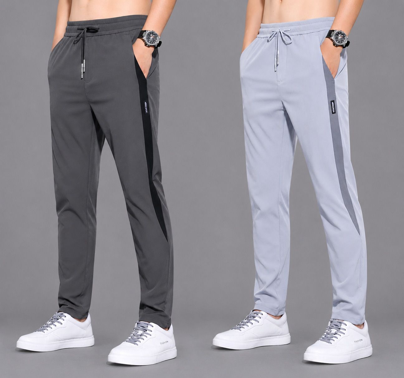 joggers park Pack of 2 Men Striped Multicolor Track Pants-picture-36