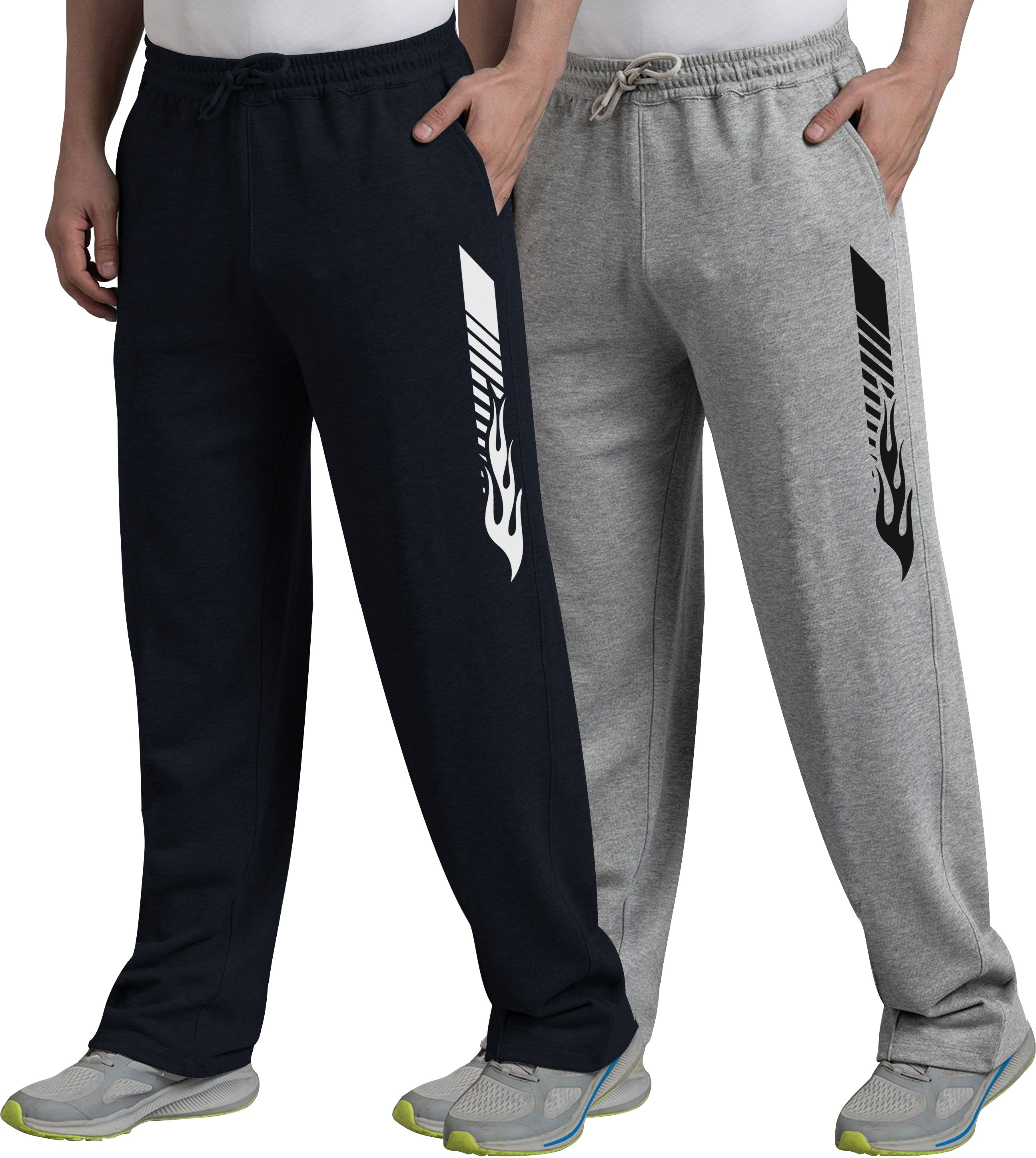 west gate clothing Pack of 2 Men Printed Dark Blue, Grey Track Pants-picture-23