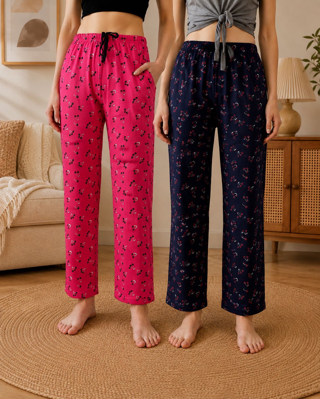 dreambe Pack of 2 Women Printed Multicolor Track Pants-picture-39
