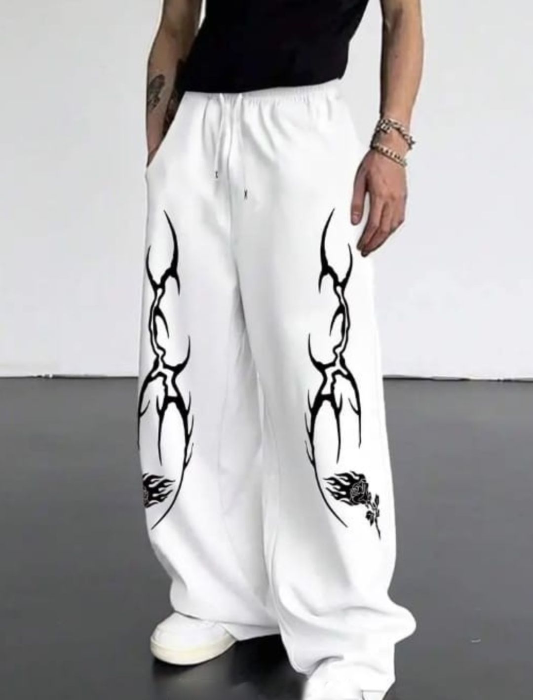 deslizar Men Graphic Print White Track Pants-picture-14